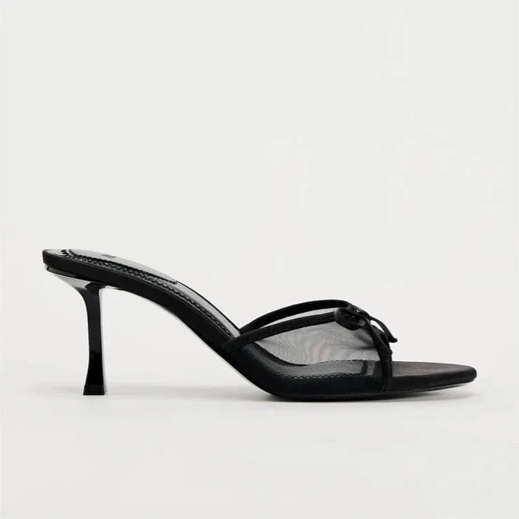 Agathe – Sandales Noires Petit Talon