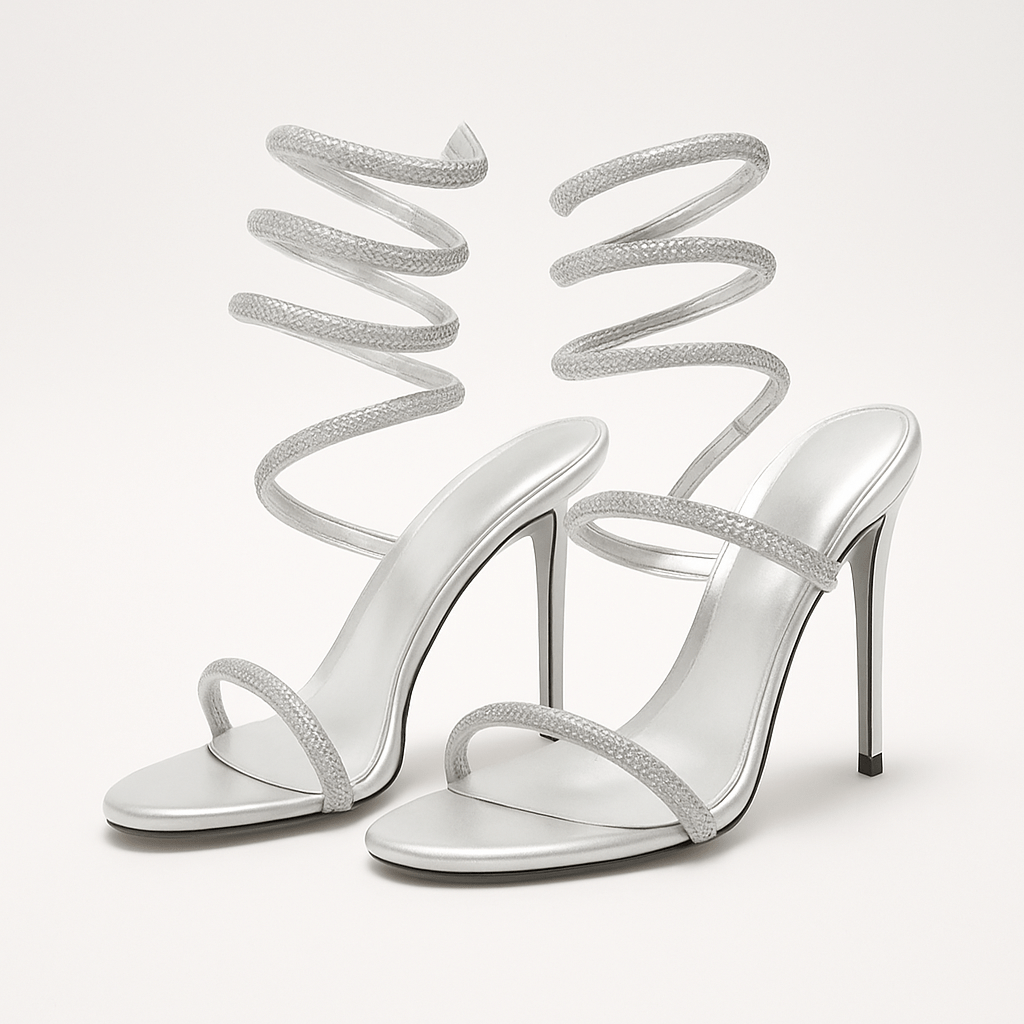 Arielle – Sandales Argentées Talons