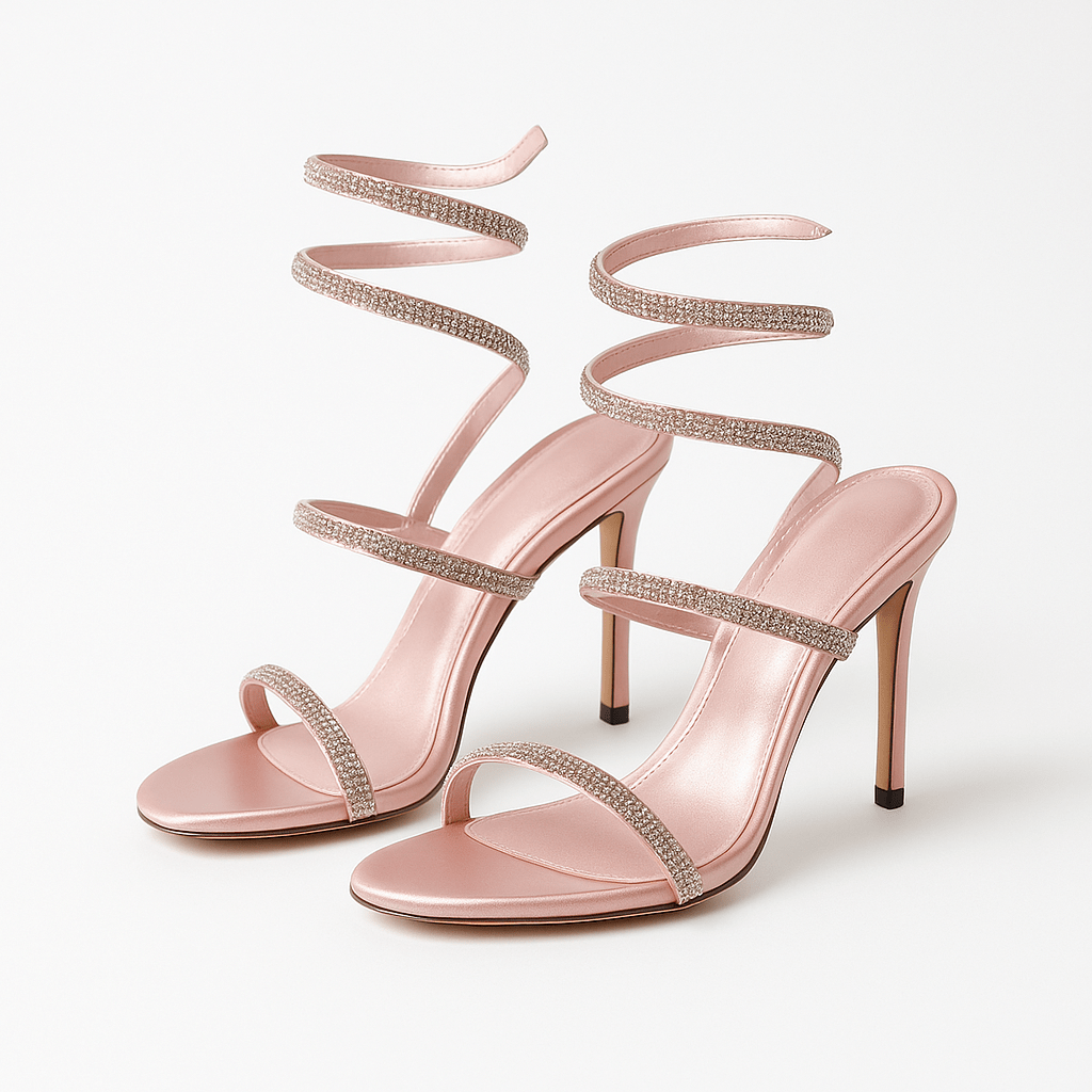 Maëva – Sandales Talon Rose Rose