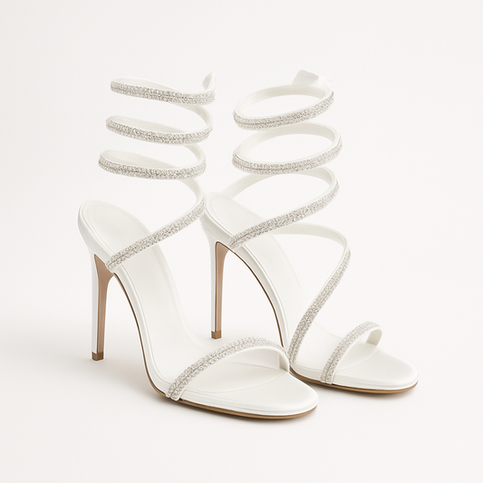 Garance – Sandales Talons Blanches