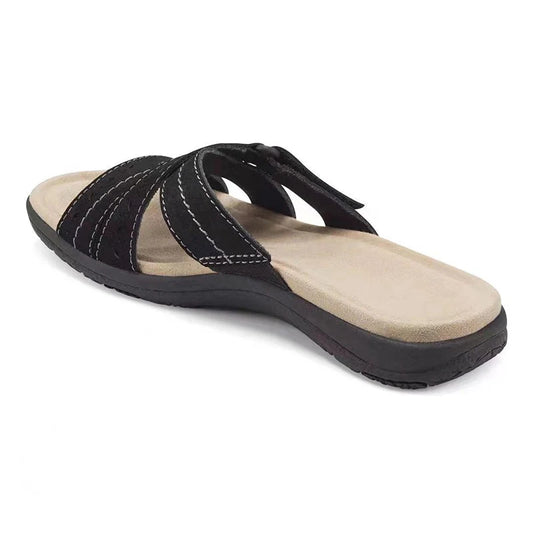 Izia – Sandales Plates Noires
