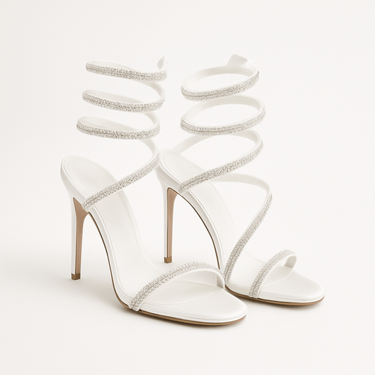 Garance – Sandales Talons Blanches